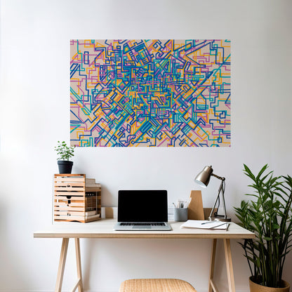 Poster orizzontale staccabile e attaccabile MEMORIES MAP