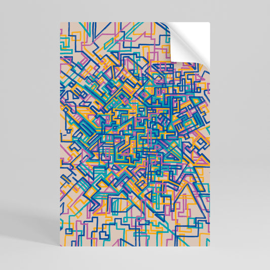 Poster verticale staccabile e attaccabile MEMORIES MAP