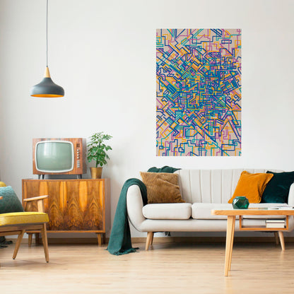 Poster verticale staccabile e attaccabile MEMORIES MAP