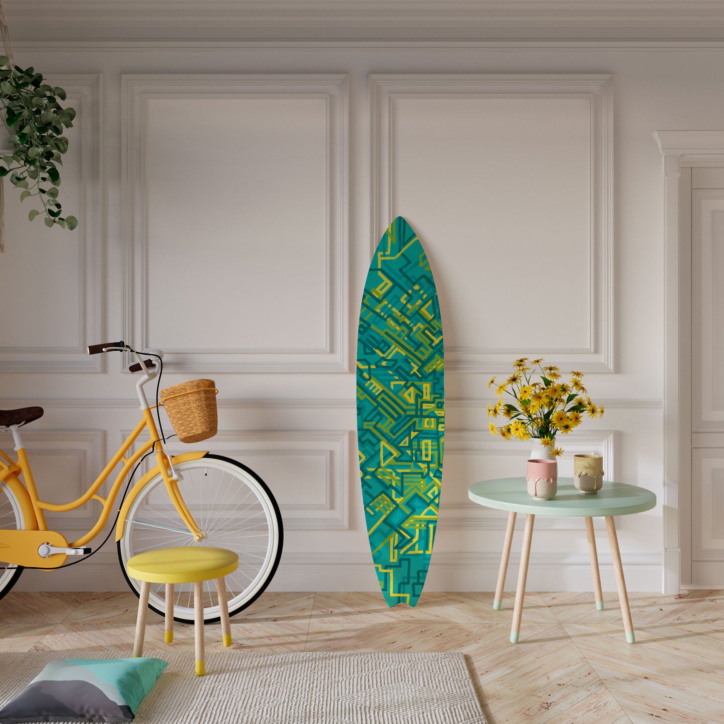NOSTALGIC MEMORIES Decorative Plywood Surfboard