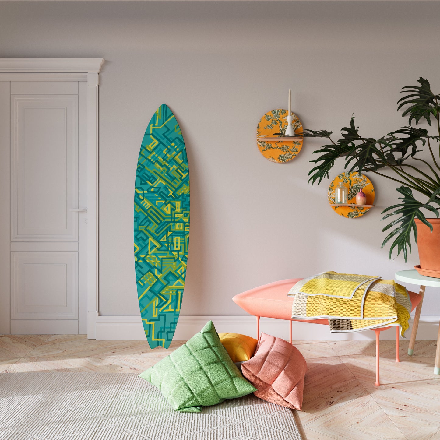 NOSTALGIC MEMORIES Decorative Plywood Surfboard