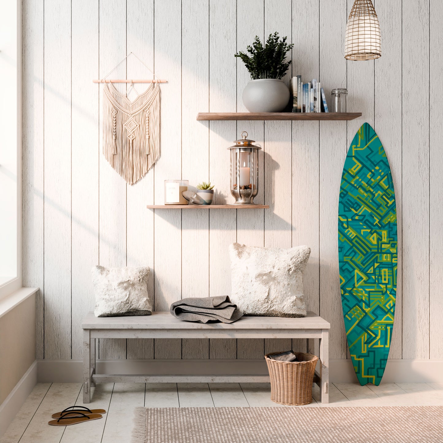 NOSTALGIC MEMORIES Decorative Plywood Surfboard