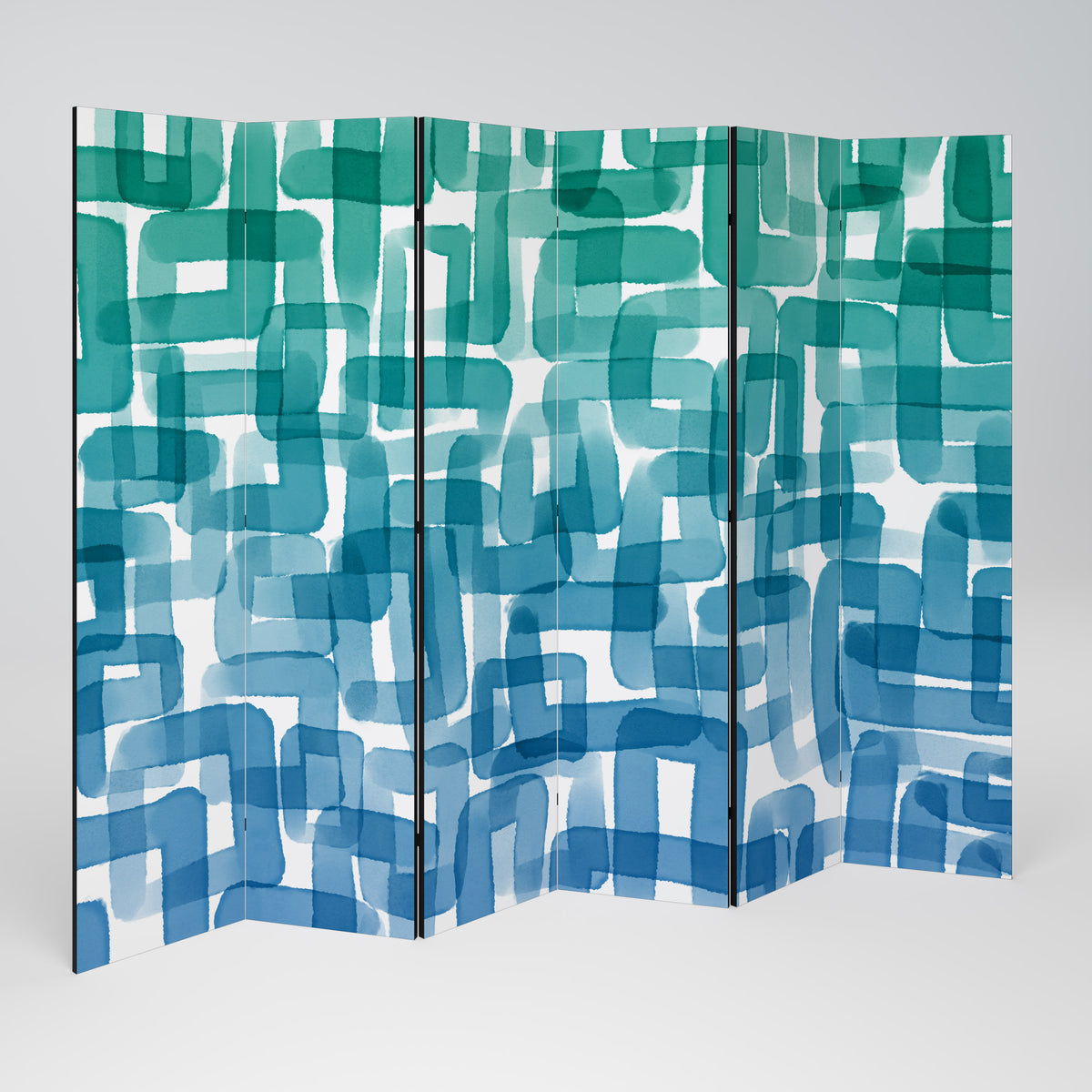 TURQUOISE RECTANGLES Paravento Decorativo a 6 Pannelli