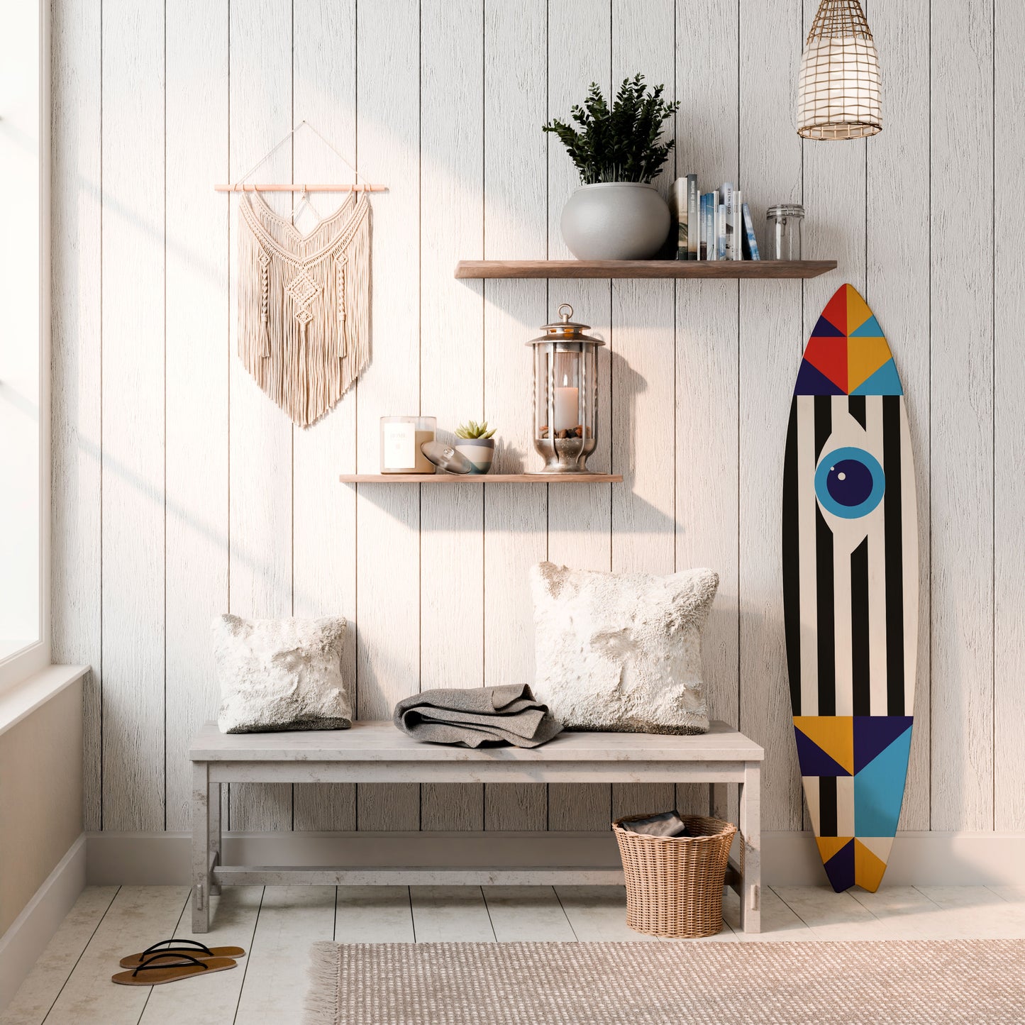 ABSTRACTION AND GEOMETRY Decorative Plywood Surfboard