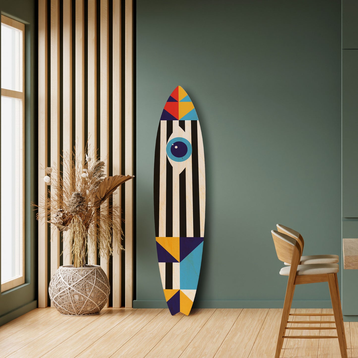 ABSTRACTION AND GEOMETRY Decorative Plywood Surfboard