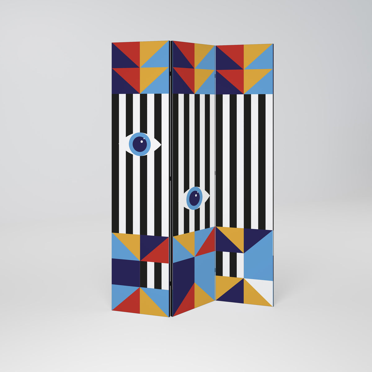 ABSTRACTION AND GEOMETRY Paravento Decorativo a 3 Pannelli
