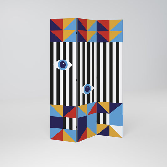 ASTRAZIONE E GEOMETRIA Divisorio decorativo per ambienti a 3 pannelli