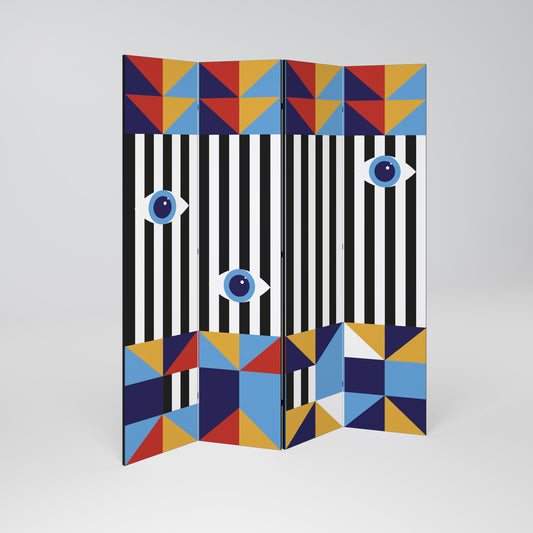 ASTRAZIONE E GEOMETRIA Divisorio decorativo a 4 pannelli