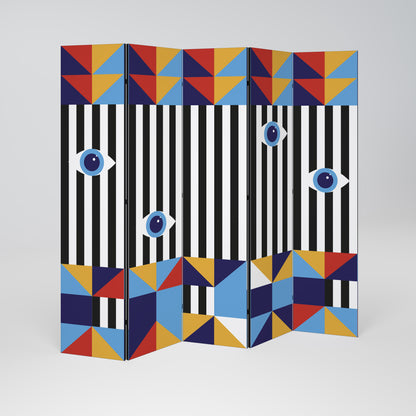 ASTRAZIONE E GEOMETRIA Divisorio decorativo per ambienti a 5 pannelli
