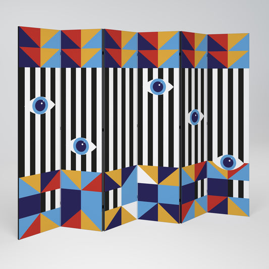 ASTRAZIONE E GEOMETRIA Divisorio decorativo per ambienti a 6 pannelli