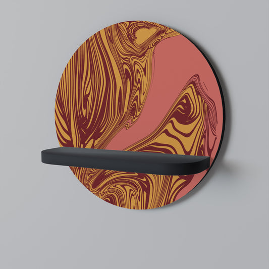FLOATING THOUGHTS Round Art Shelf In Black Finish