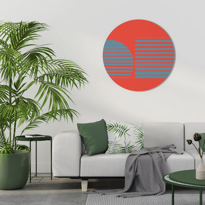 RISING GEOMETRY STARS Round Wall Art