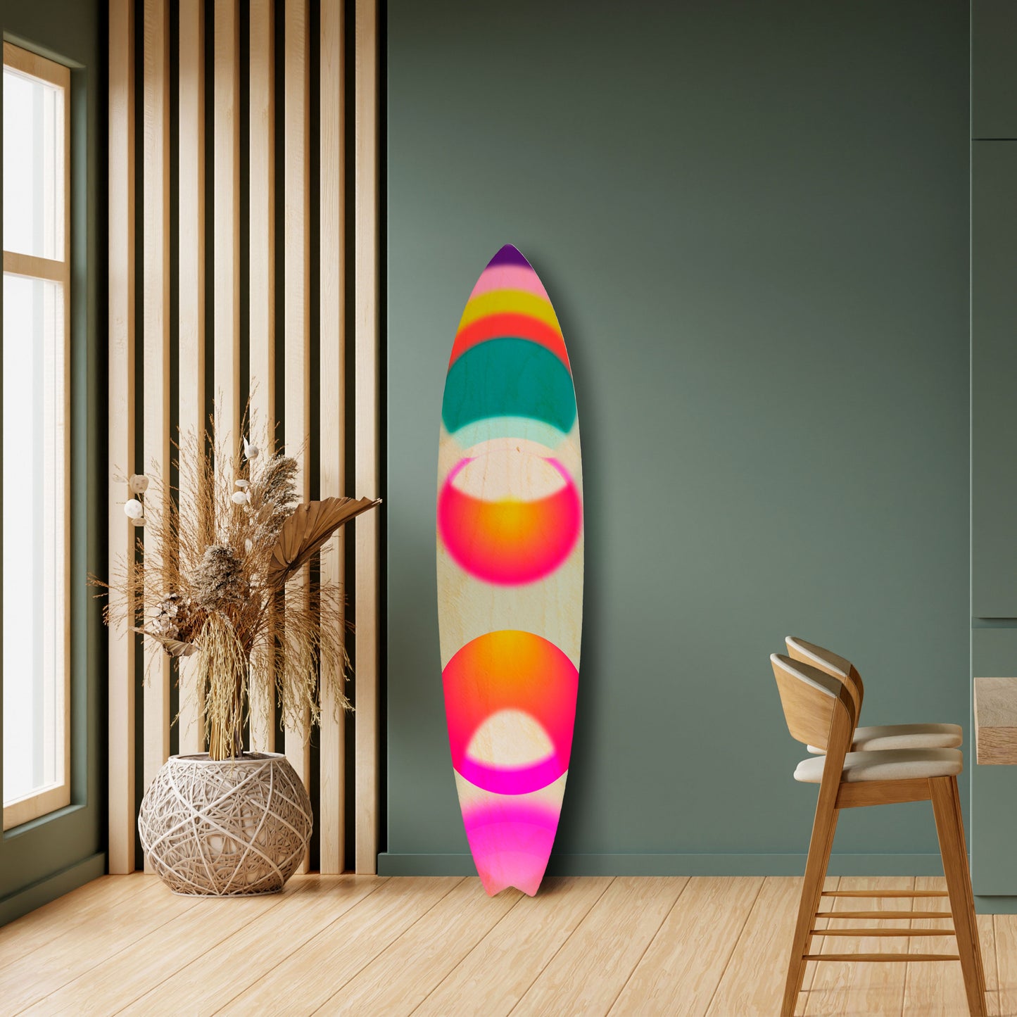 SYMPHONY OF COLORS Tavola da surf decorativa in compensato