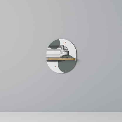 Mensola artistica ovale ORBITAL DECOR in effetto rovere