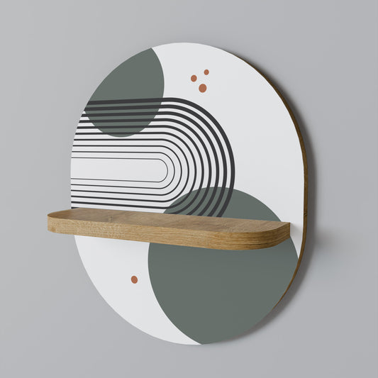 Mensola artistica ovale ORBITAL DECOR in effetto rovere