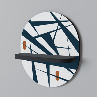 SHADOW SYMPHONY Oval Art Shelf In Black Finish