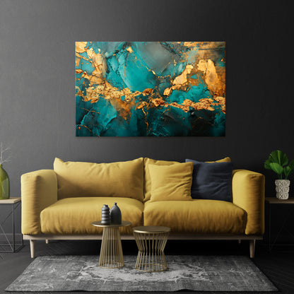 CELESTIAL GOLDRUSH Stampa su tela orizzontale
