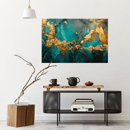 Poster orizzontale staccabile e attaccabile CELESTIAL GOLDRUSH