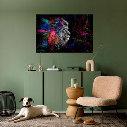 Poster orizzontale staccabile e attaccabile LION ARTISTRY