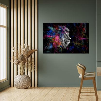 Poster orizzontale staccabile e attaccabile LION ARTISTRY