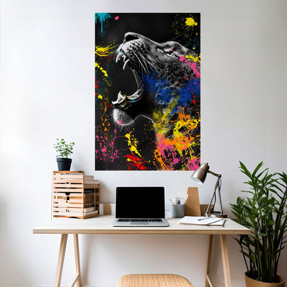 LEOPARD ARTISTRY Poster verticale staccabile e attaccabile