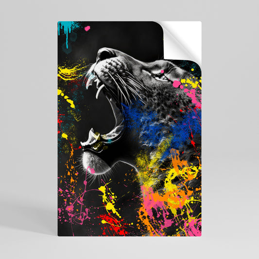 LEOPARD ARTISTRY Poster verticale staccabile e attaccabile