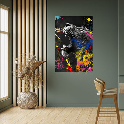 LEOPARD ARTISTRY Poster verticale staccabile e attaccabile