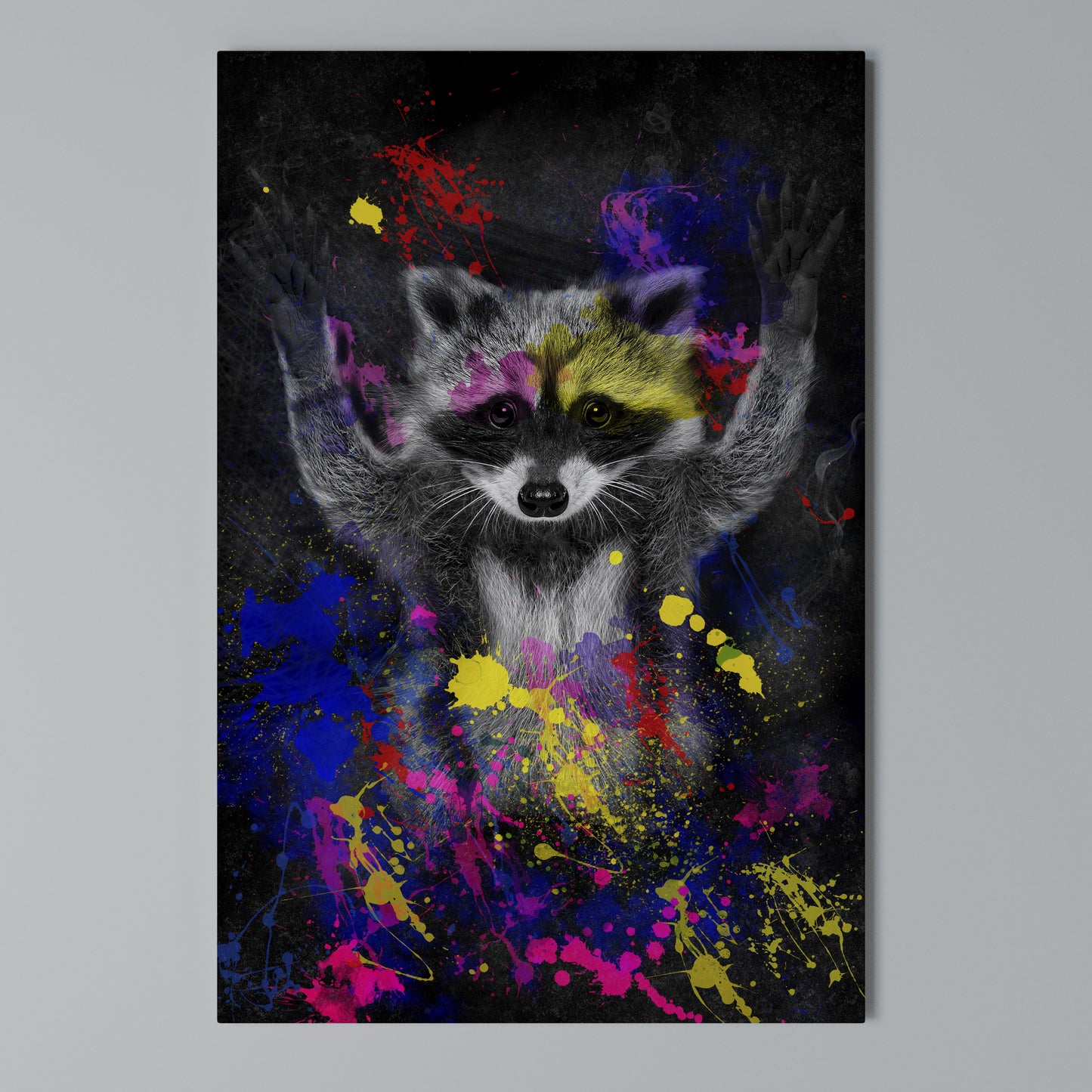 RACCOON ARTISTRY Stampa su Tela Verticale