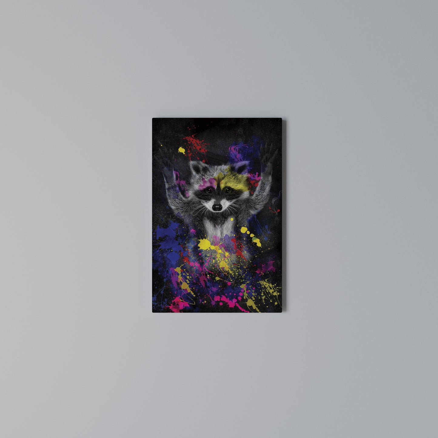 RACCOON ARTISTRY Stampa su Tela Verticale