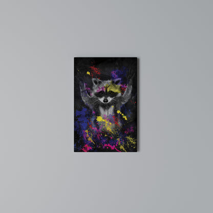RACCOON ARTISTRY Stampa su Tela Verticale
