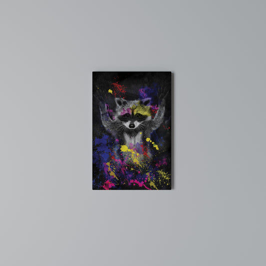 RACCOON ARTISTRY Stampa su Tela Verticale
