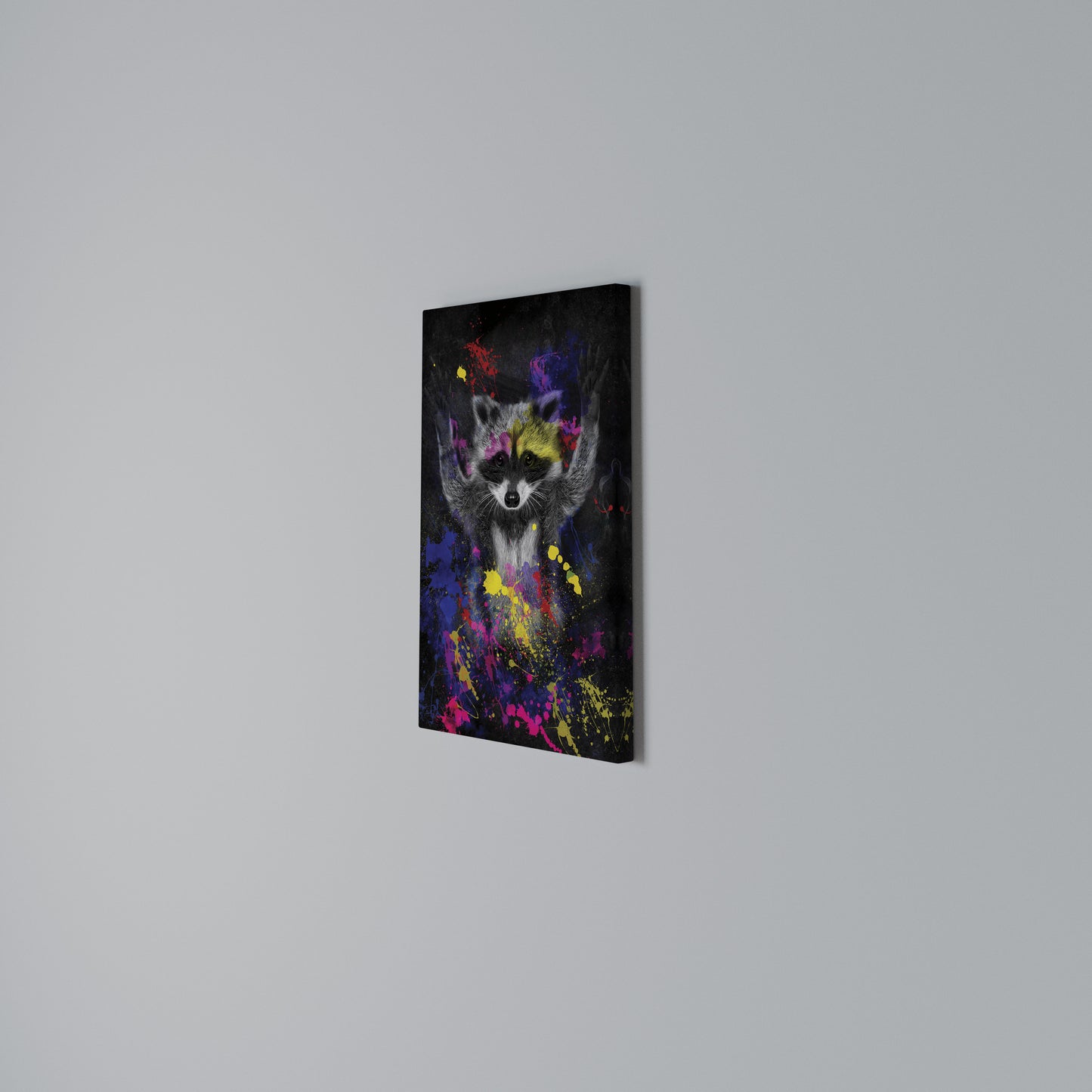 RACCOON ARTISTRY Stampa su Tela Verticale