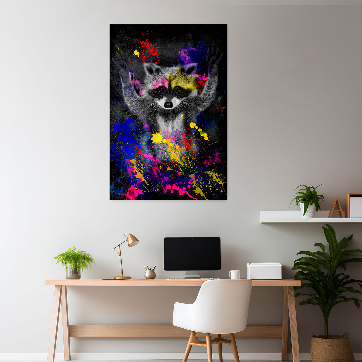 RACCOON ARTISTRY Stampa su tela verticale