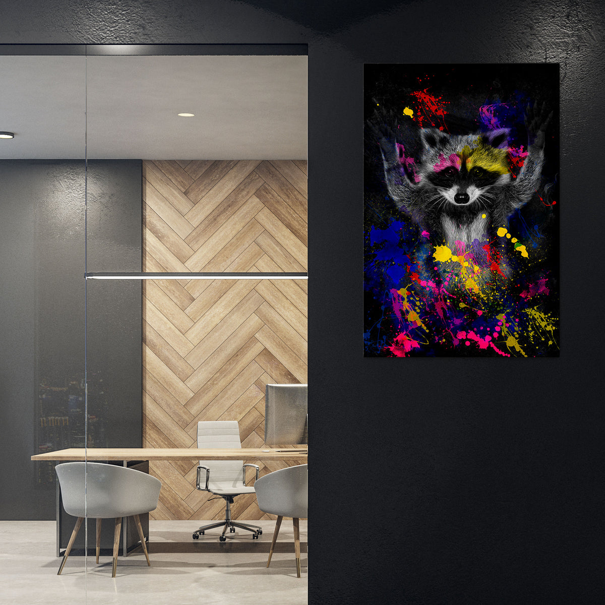 RACCOON ARTISTRY Stampa su tela verticale