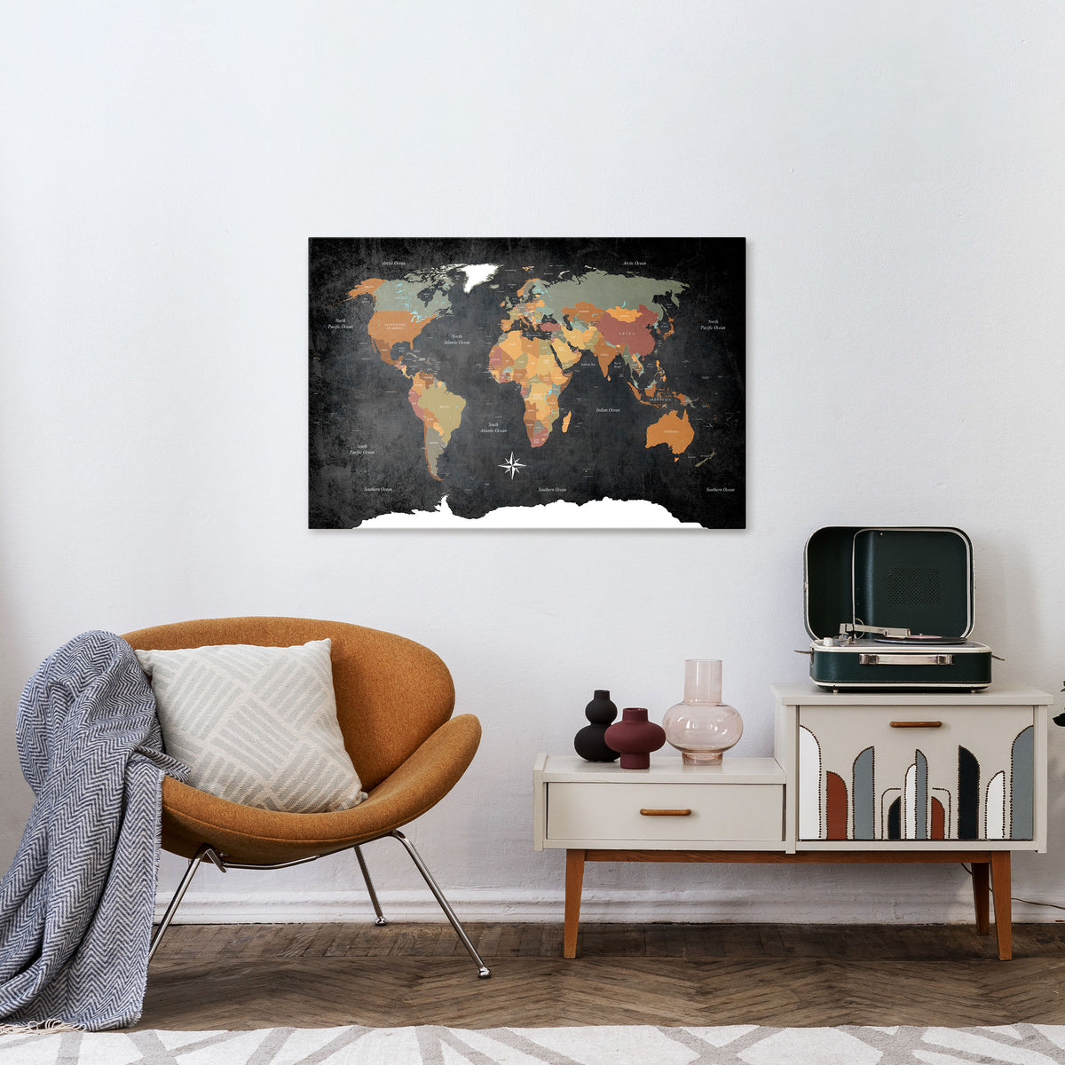 NAVIGATING VIBRANT LANDS Stampa su tela orizzontale