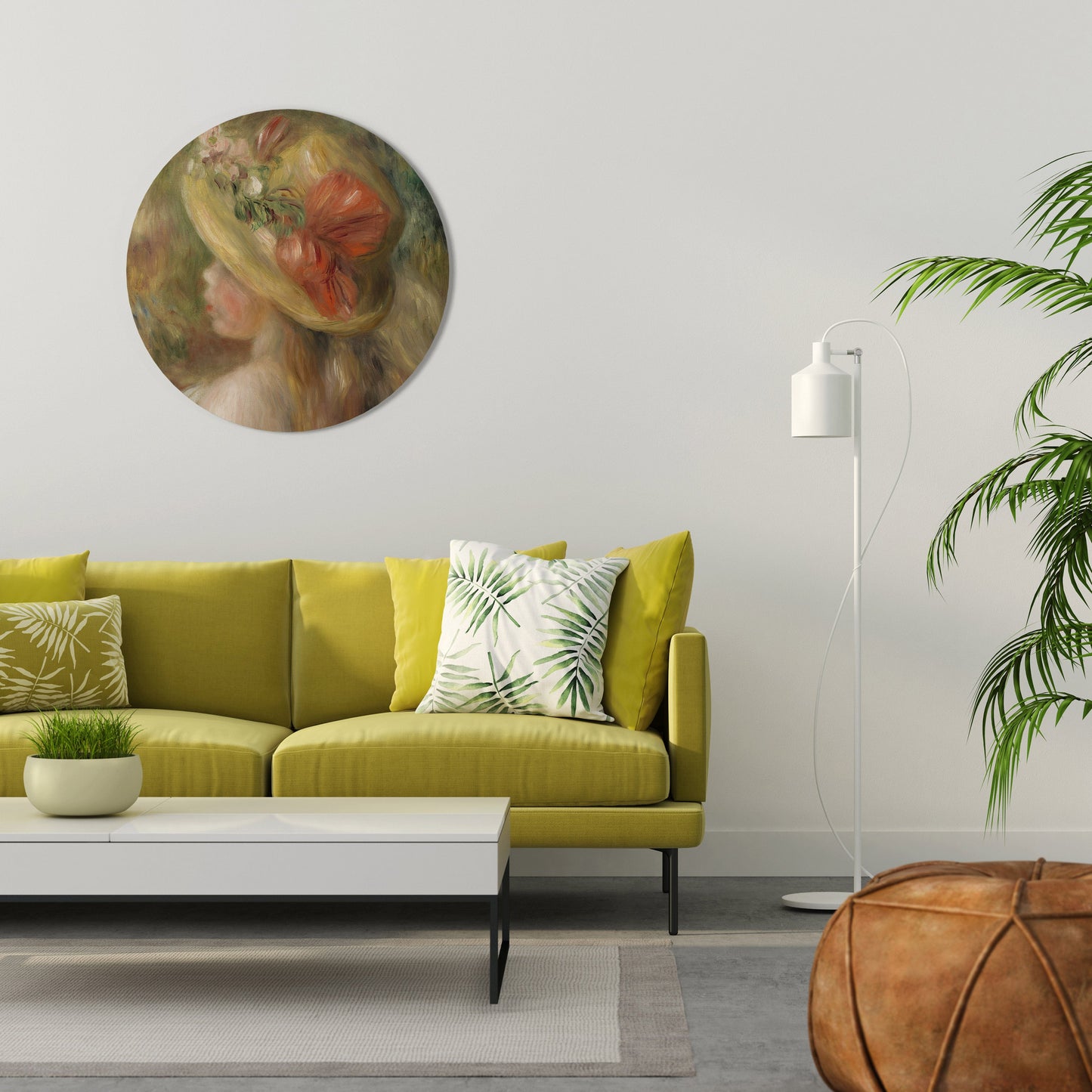 HAT OF PETALS Round Wall Art