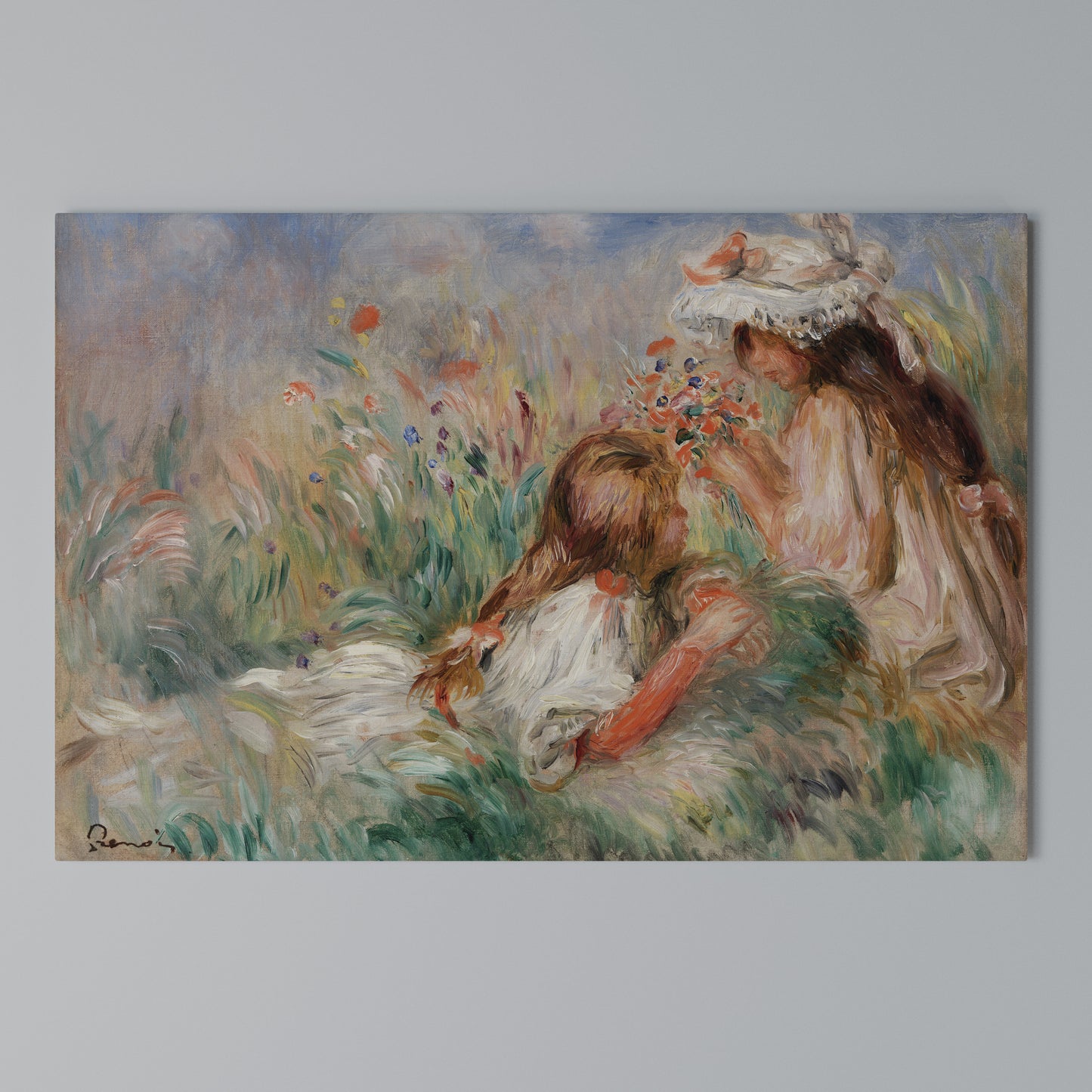 GIRLS IN THE GRASS Stampa su tela orizzontale