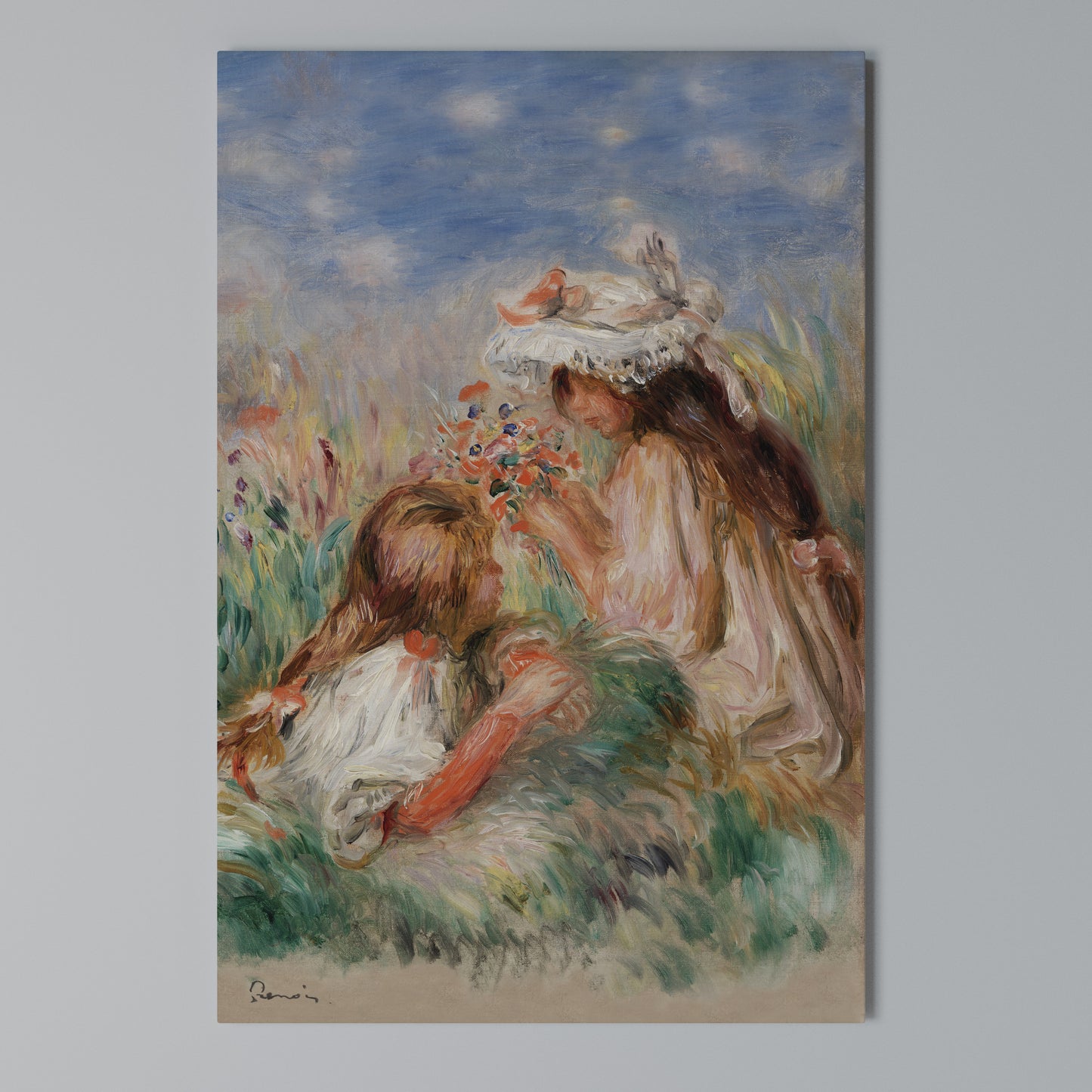 GIRLS IN THE GRASS Stampa su Tela Verticale
