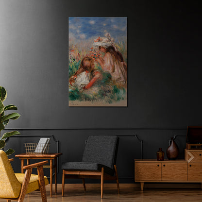 GIRLS IN THE GRASS Vertical Canvas Print