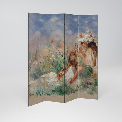 GIRLS IN THE GRASS - Divisorio decorativo per ambienti a 4 pannelli