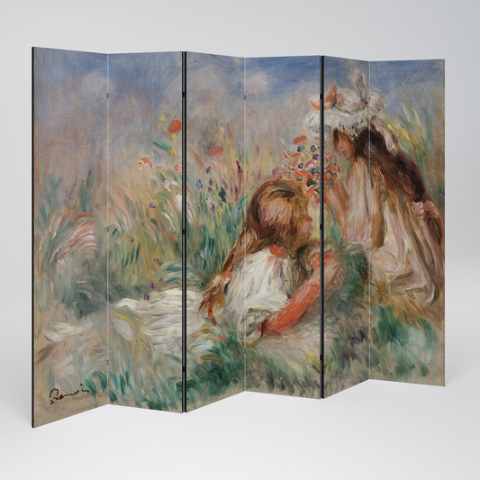 GIRLS IN THE GRASS - Divisorio decorativo per ambienti a 6 pannelli