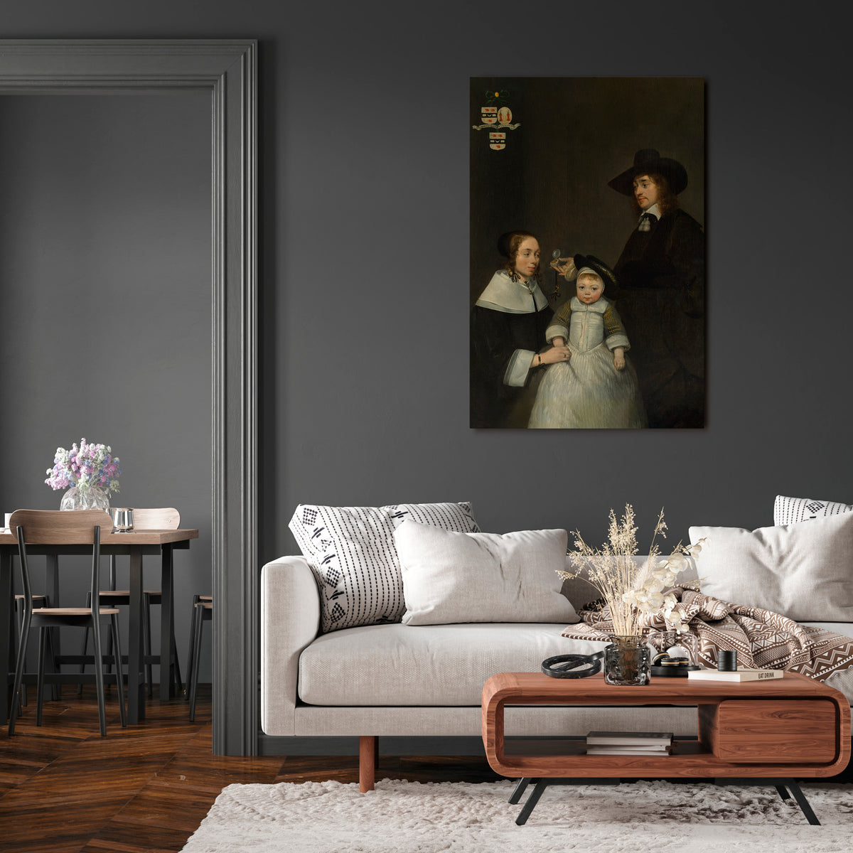 CHERISHED MOMENTS EMBRACED Stampa su tela verticale