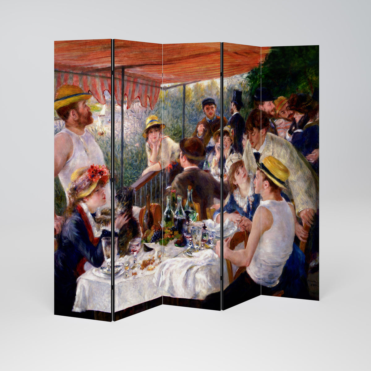 LUNCHEON OF THE BOATING PARTY Decorative 5-Panel Room Divider