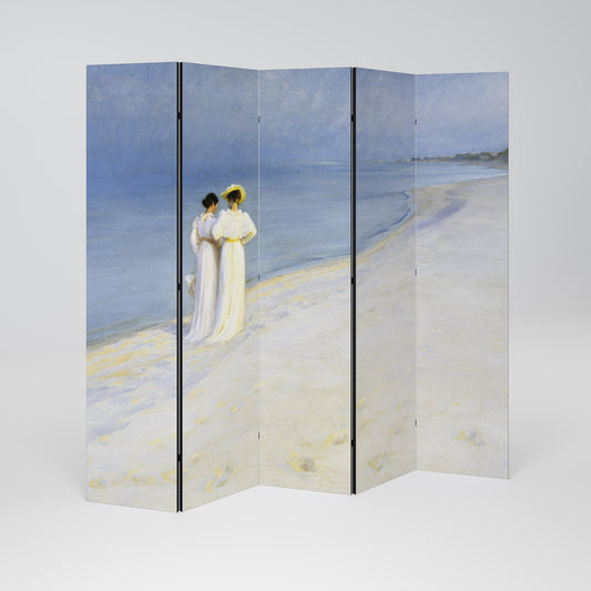 SERA D'ESTATE SULLA SPIAGGIA DI SKAGEN Divisorio decorativo a 5 pannelli