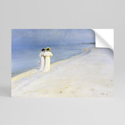 SERA D'ESTATE SULLA SPIAGGIA DI SKAGEN Poster orizzontale staccabile e attaccabile