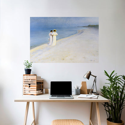 SERA D'ESTATE SULLA SPIAGGIA DI SKAGEN Poster orizzontale staccabile e attaccabile