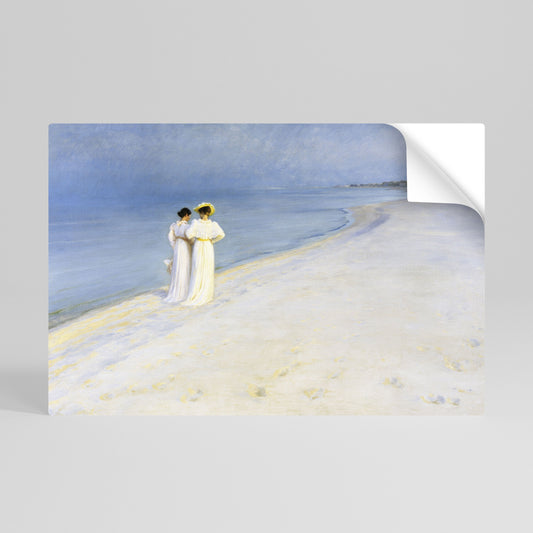 SERA D'ESTATE SULLA SPIAGGIA DI SKAGEN Poster orizzontale staccabile e attaccabile