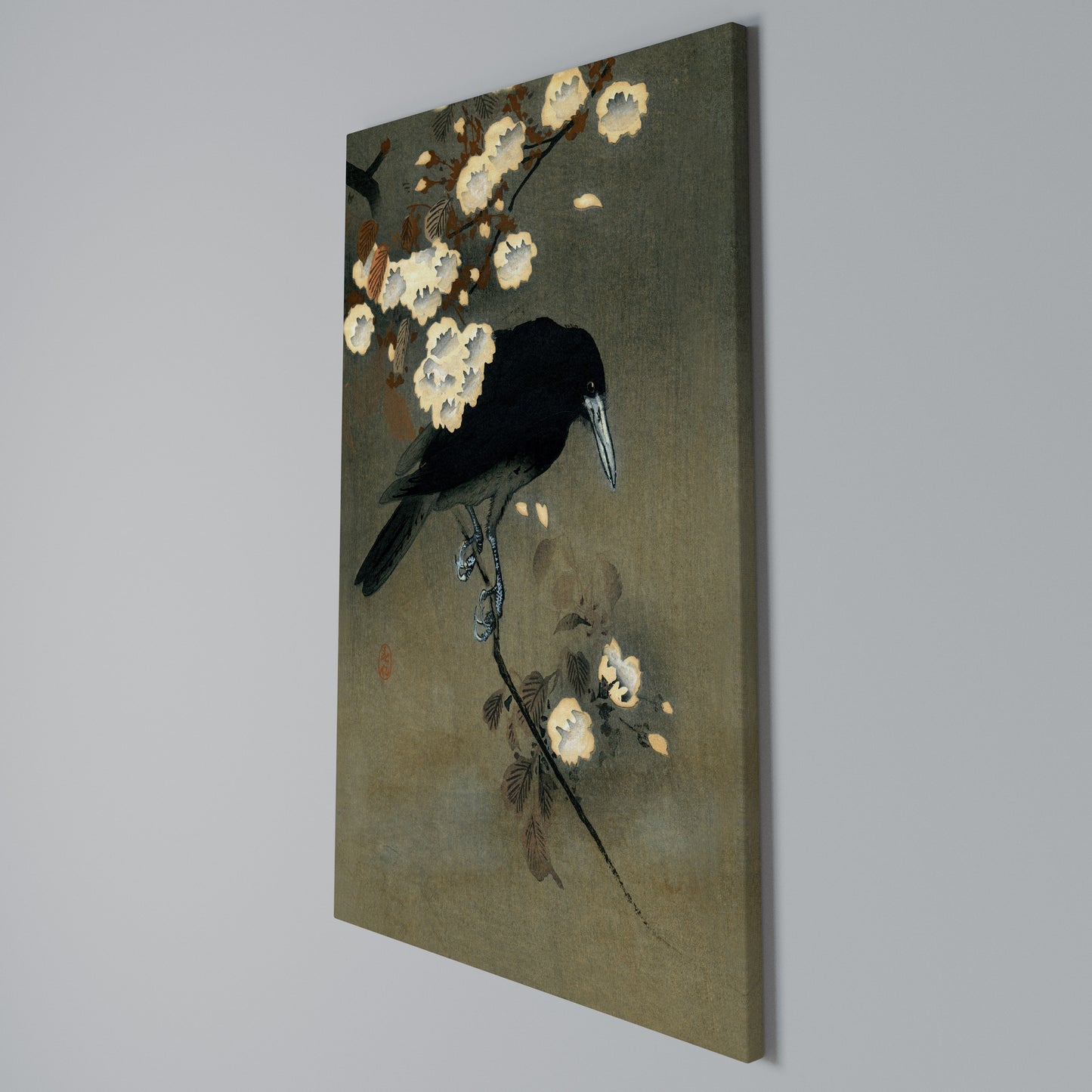 PETALS AND CROWS Stampa su Tela Verticale