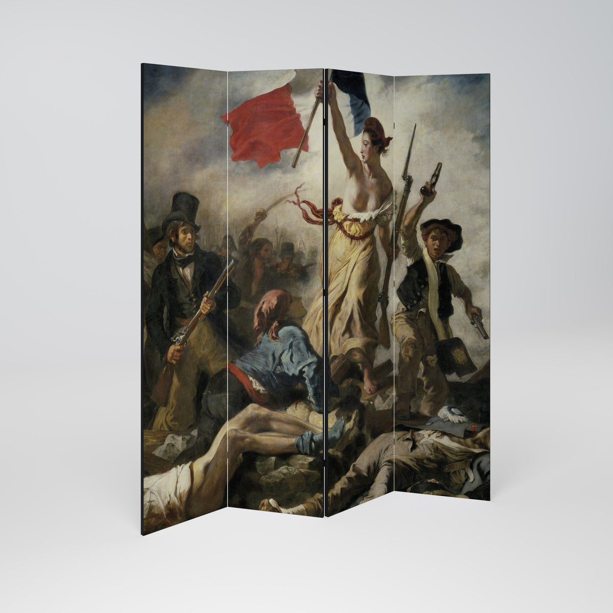 LIBERTY LEADING THE PEOPLE Decorative 4-Panel Room Divider