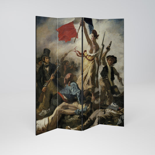 LIBERTY LEADING THE PEOPLE - Divisorio decorativo per ambienti a 4 pannelli